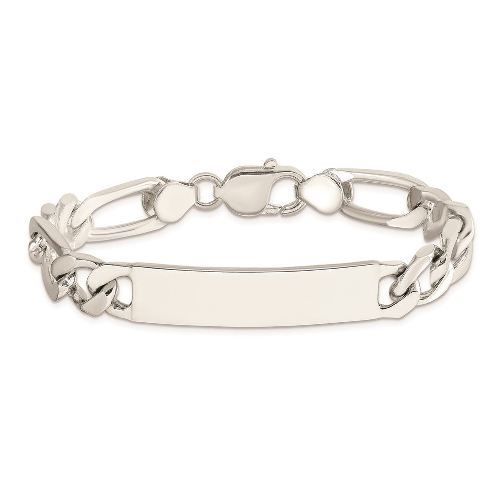 8.5 Zoll Sterlingsilber 8.5inch Poliert Gravierbar Figaro Glieder Id Armband