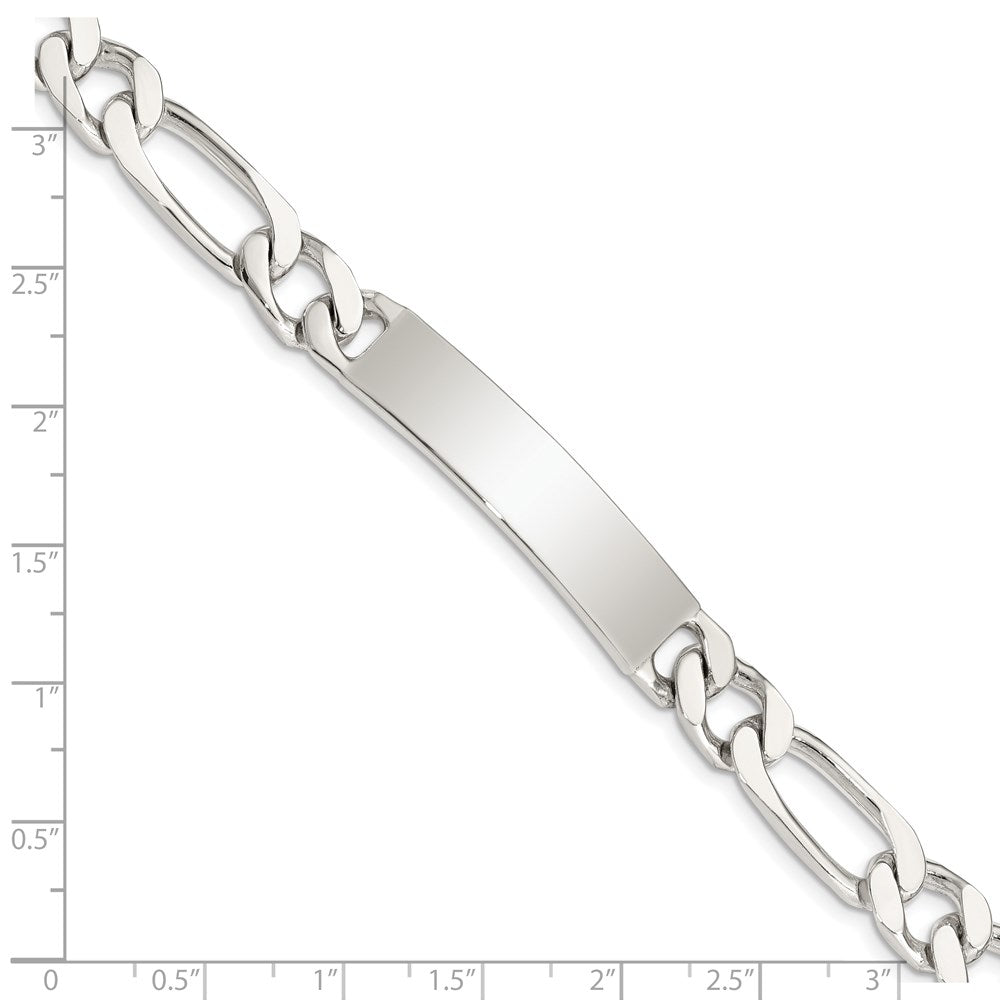 8.5 Zoll Sterlingsilber 8.5inch Poliert Gravierbar Figaro Glieder Id Armband
