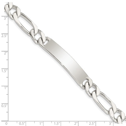 8.5 Zoll Sterlingsilber 8.5inch Poliert Gravierbar Figaro Glieder Id Armband