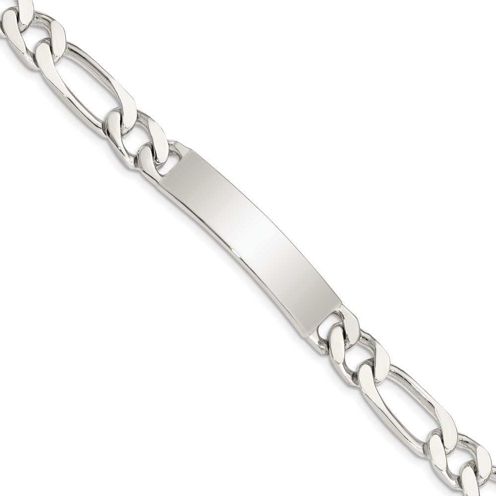 8.5 Zoll Sterlingsilber 8.5inch Poliert Gravierbar Figaro Glieder Id Armband