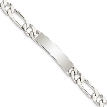 8.5 Zoll Sterlingsilber 8.5inch Poliert Gravierbar Figaro Glieder Id Armband