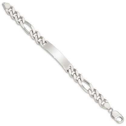 8.5 Zoll Sterlingsilber 8.5inch Poliert Gravierbar Figaro Glieder Id Armband