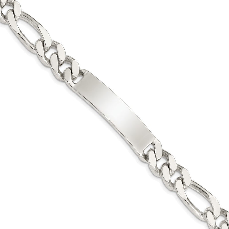 8.5 Zoll Sterlingsilber 8.5inch Poliert Gravierbar Figaro Glieder Id Armband