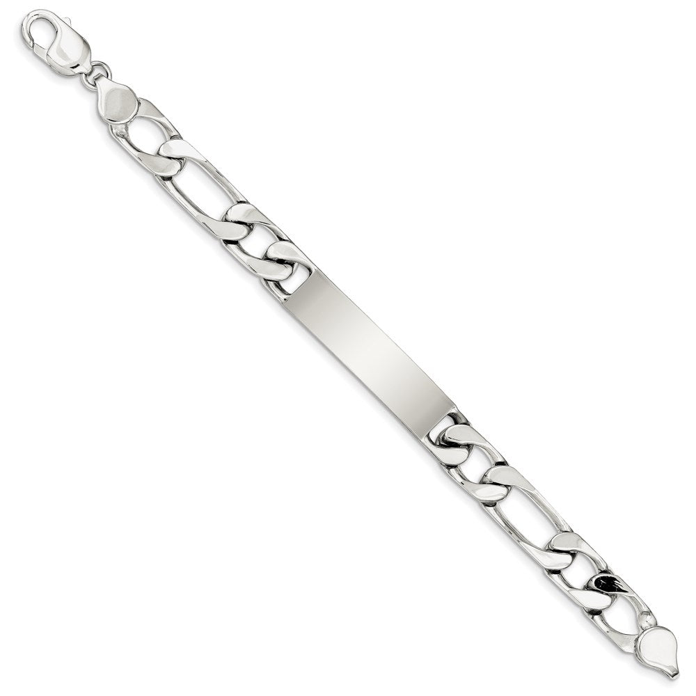 Sterlingsilber 8.5 Zoll Poliert Gravierbar Figaro Glieder Id Armband