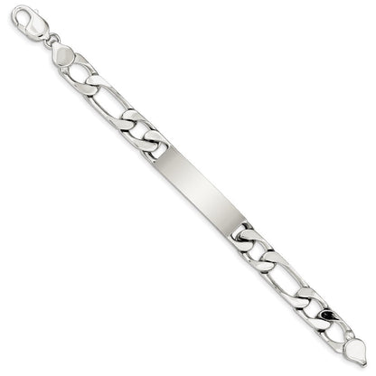 Sterlingsilber 8.5 Zoll Poliert Gravierbar Figaro Glieder Id Armband