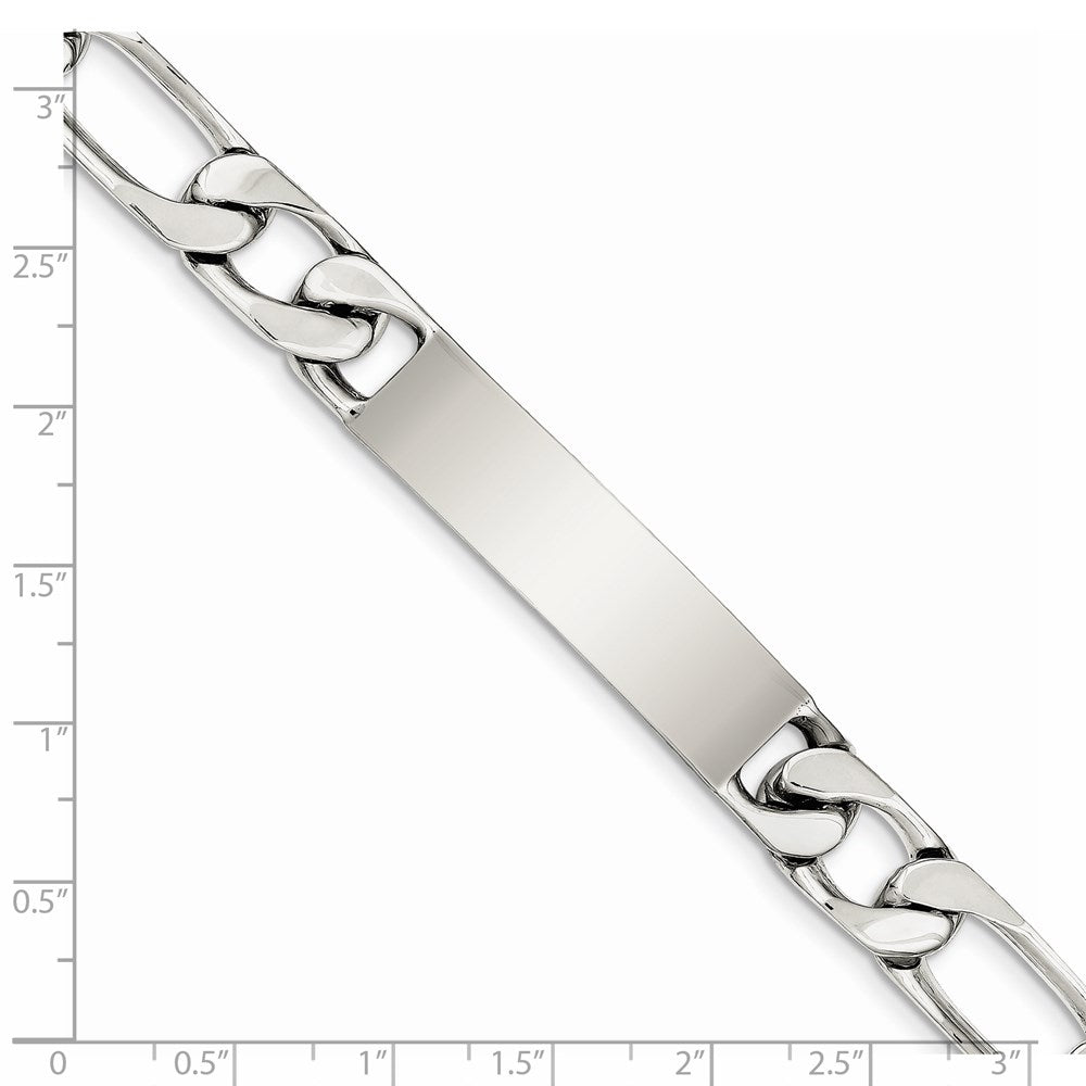Sterlingsilber 8.5 Zoll Poliert Gravierbar Figaro Glieder Id Armband