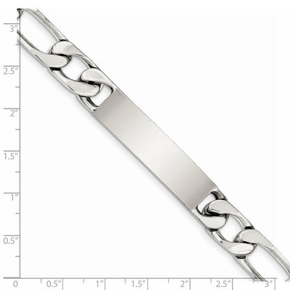 Sterlingsilber 8.5 Zoll Poliert Gravierbar Figaro Glieder Id Armband
