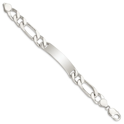 Sterlingsilber 8.5 Zoll Poliert Gravierbar Figaro Glieder Id Armband