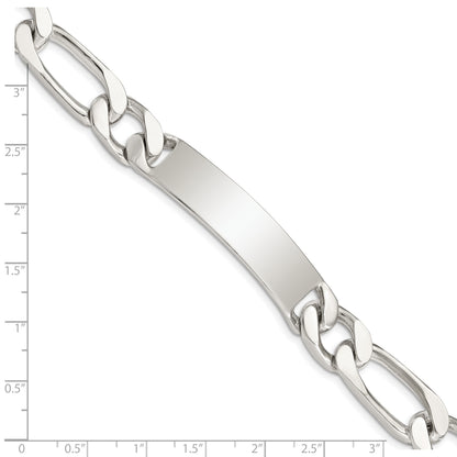 Sterlingsilber 8.5 Zoll Poliert Gravierbar Figaro Glieder Id Armband