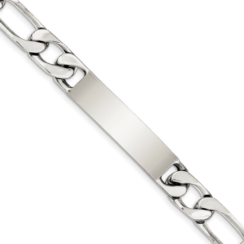 Sterlingsilber 8.5 Zoll Poliert Gravierbar Figaro Glieder Id Armband