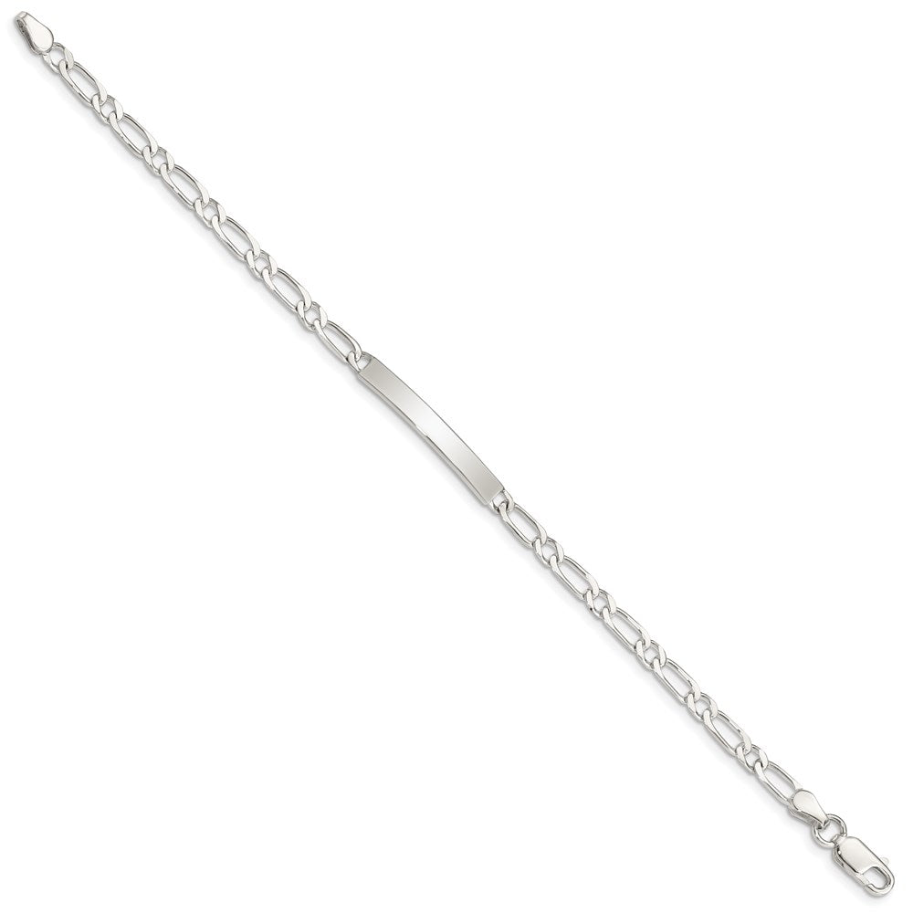 7 Zoll Sterlingsilber 7inch Poliert Gravierbar 1 Figaro Glieder Id Armband