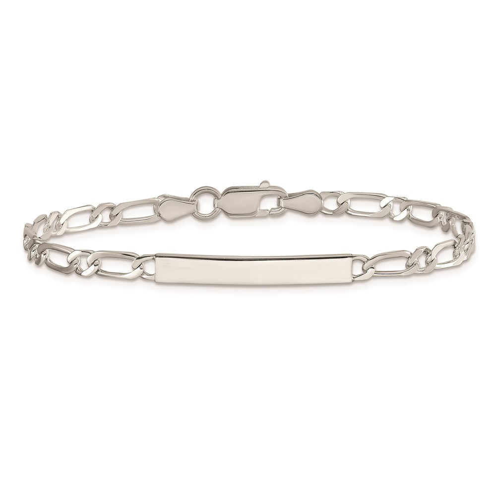 7 Zoll Sterlingsilber 7inch Poliert Gravierbar 1 Figaro Glieder Id Armband