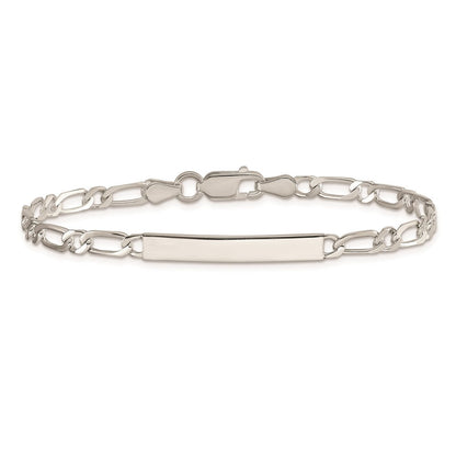 7 Zoll Sterlingsilber 7inch Poliert Gravierbar 1 Figaro Glieder Id Armband