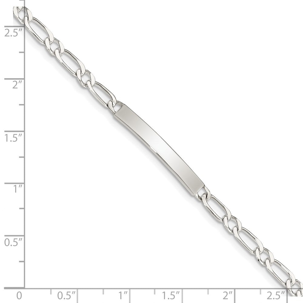 7 Zoll Sterlingsilber 7inch Poliert Gravierbar 1 Figaro Glieder Id Armband