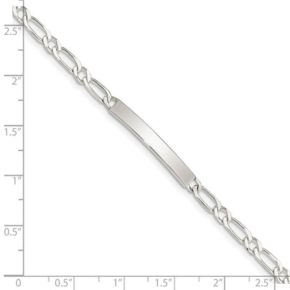 7 Zoll Sterlingsilber 7inch Poliert Gravierbar 1 Figaro Glieder Id Armband