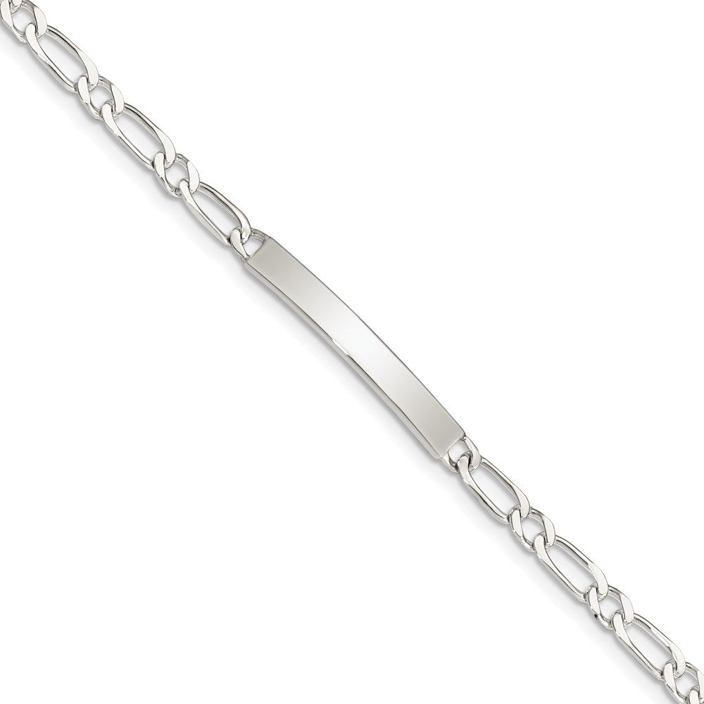 7 Zoll Sterlingsilber 7inch Poliert Gravierbar 1 Figaro Glieder Id Armband