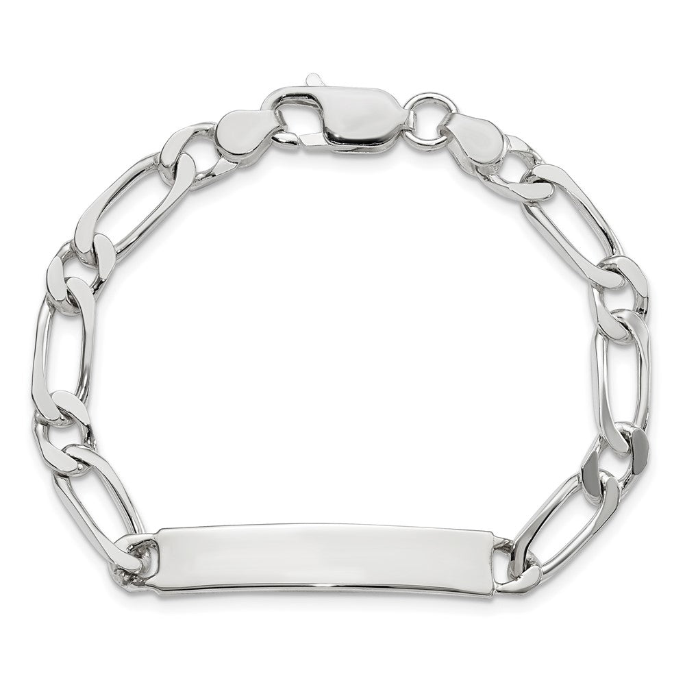 8 Zoll Sterlingsilber Poliert Gravierbar Figaro Glieder Id Armband