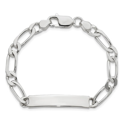 8 Zoll Sterlingsilber Poliert Gravierbar Figaro Glieder Id Armband