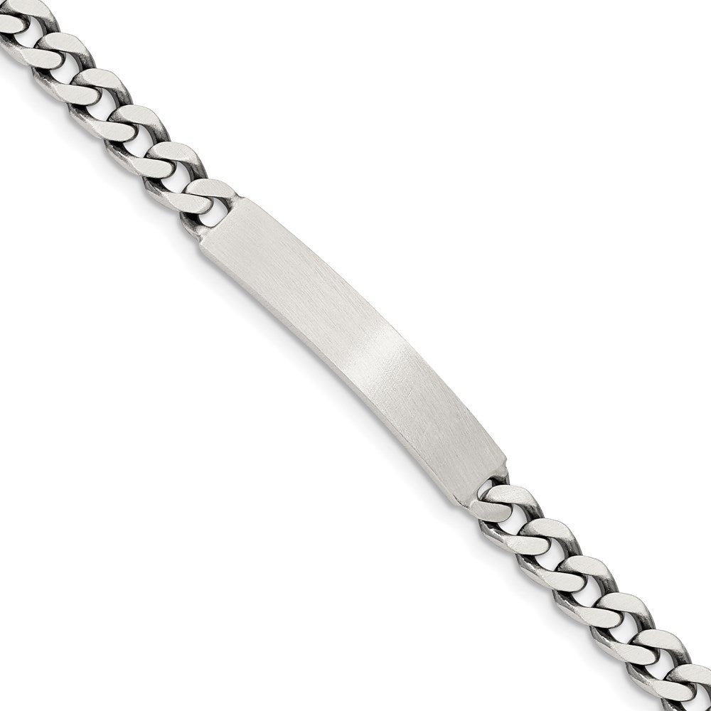Sterlingsilber Gravierbar Antikisiert Panzer Glieder Id Armband