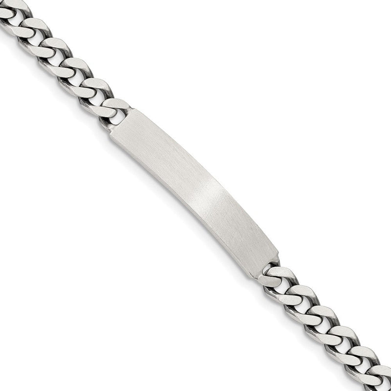 Sterlingsilber Gravierbar Antikisiert Panzer Glieder Id Armband