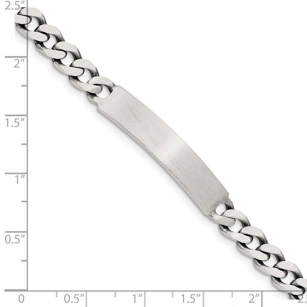 Sterlingsilber Gravierbar Antikisiert Panzer Glieder Id Armband