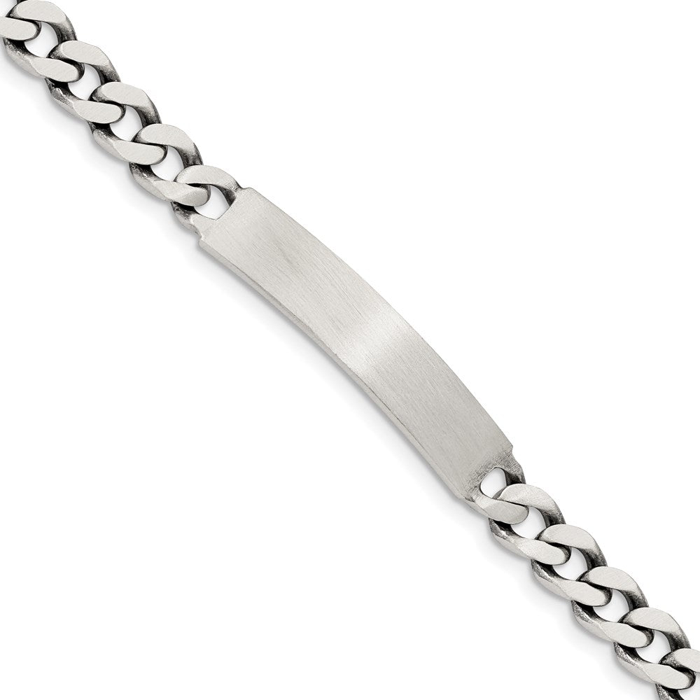 Sterlingsilber Gravierbar Antikisiert Panzer Glieder Id Armband