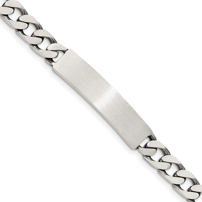 Sterlingsilber Gravierbar Antikisiert Panzer Glieder Id Armband