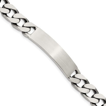 Sterlingsilber Gravierbar Antikisiert Panzer Glieder Id Armband