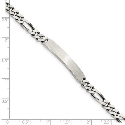 Sterlingsilber Gravierbar Antikisiert Figaro Glieder Id Armband