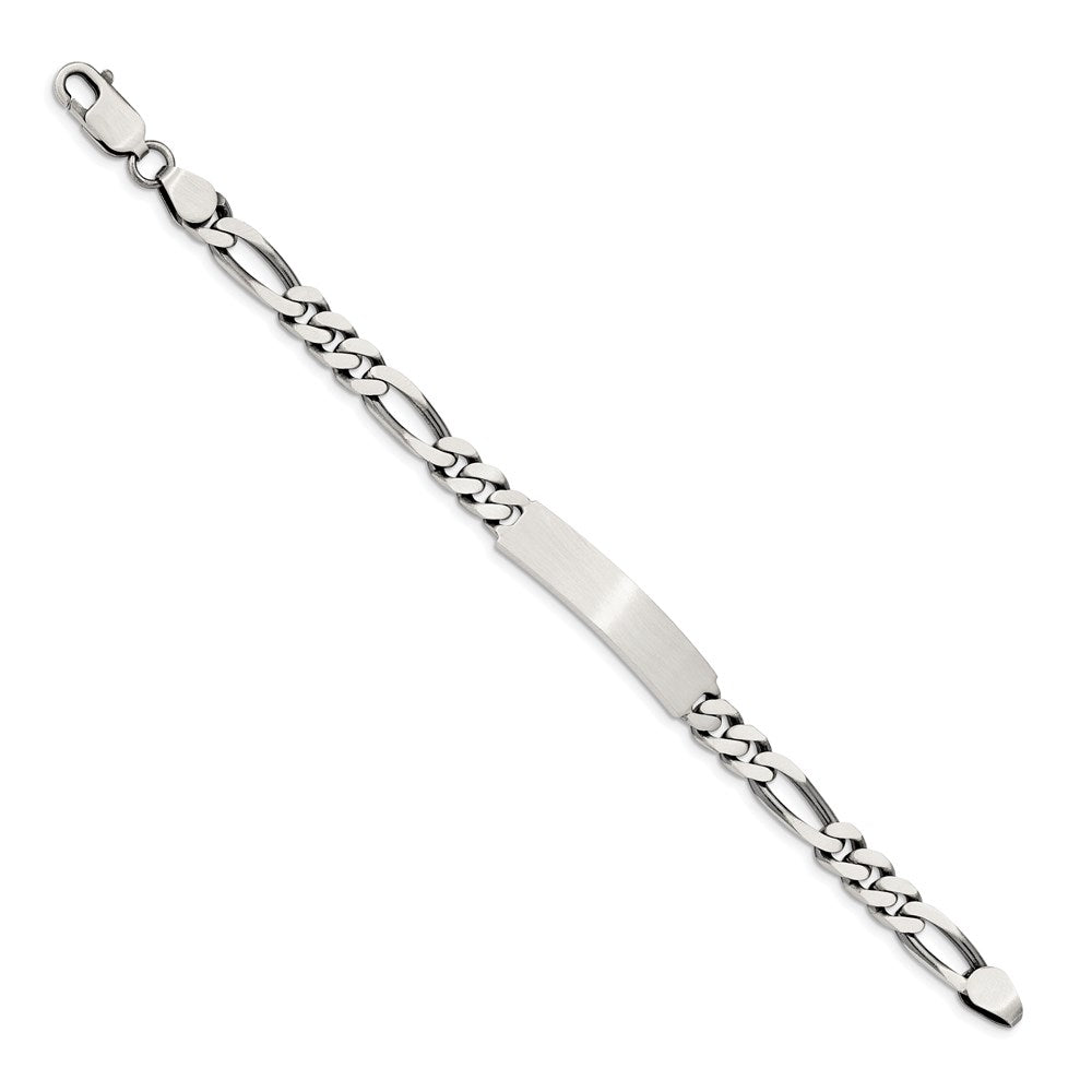 8 Zoll Sterlingsilber 8inch Gravierbar Antikisiert Figaro Glieder Id Armband