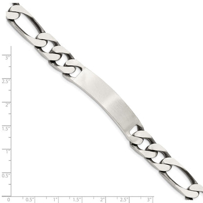 8.5 Zoll Sterlingsilber 8.5inch Gravierbar Antikisiert Figaro Glieder Id Armband