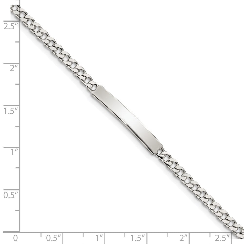 7 Zoll Sterlingsilber Poliert Gravierbar Panzer Glieder Id Armband