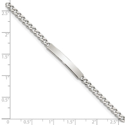 7 Zoll Sterlingsilber Poliert Gravierbar Panzer Glieder Id Armband