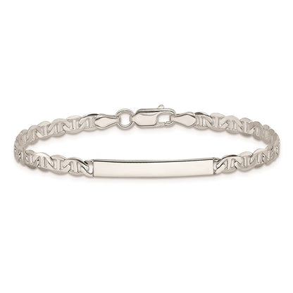Sterlingsilber Poliert Gravierbar Anker Glieder Id Armband