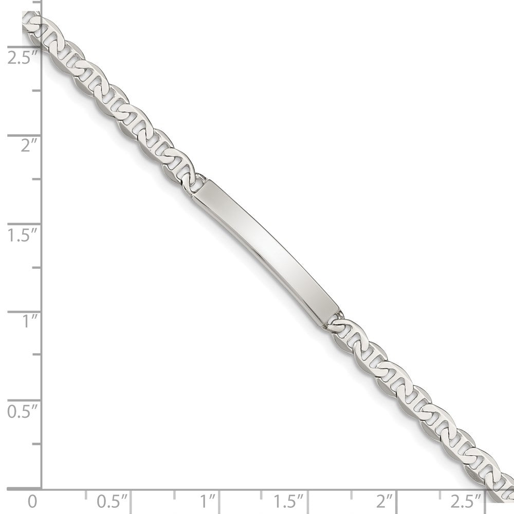 Sterlingsilber Poliert Gravierbar Anker Glieder Id Armband