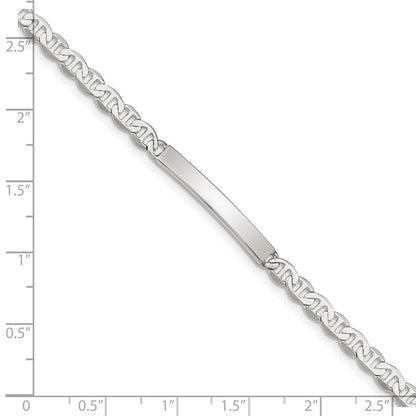 Sterlingsilber Poliert Gravierbar Anker Glieder Id Armband