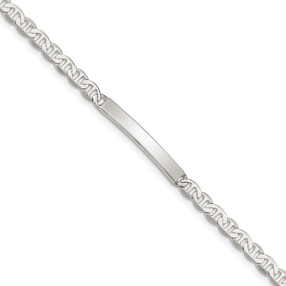 Sterlingsilber Poliert Gravierbar Anker Glieder Id Armband