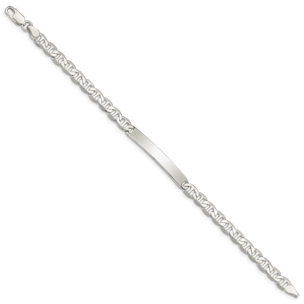 Sterlingsilber Poliert Gravierbar Anker Glieder Id Armband