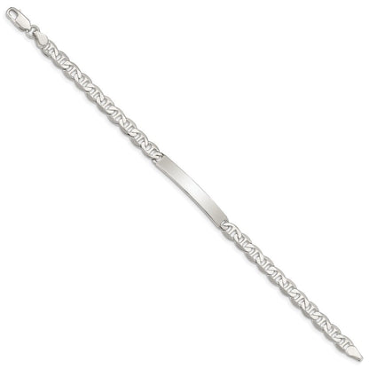 Sterlingsilber Poliert Gravierbar Anker Glieder Id Armband