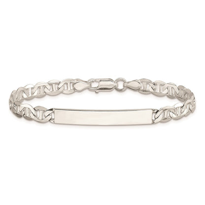 Sterlingsilber Poliert Gravierbar Anker Glieder Id Armband