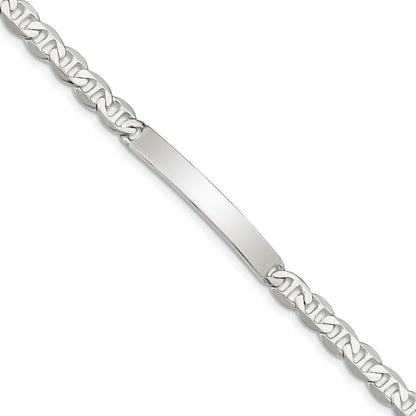 Sterlingsilber Poliert Gravierbar Anker Glieder Id Armband
