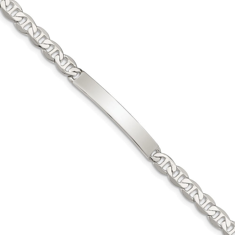 Sterlingsilber Poliert Gravierbar Anker Glieder Id Armband