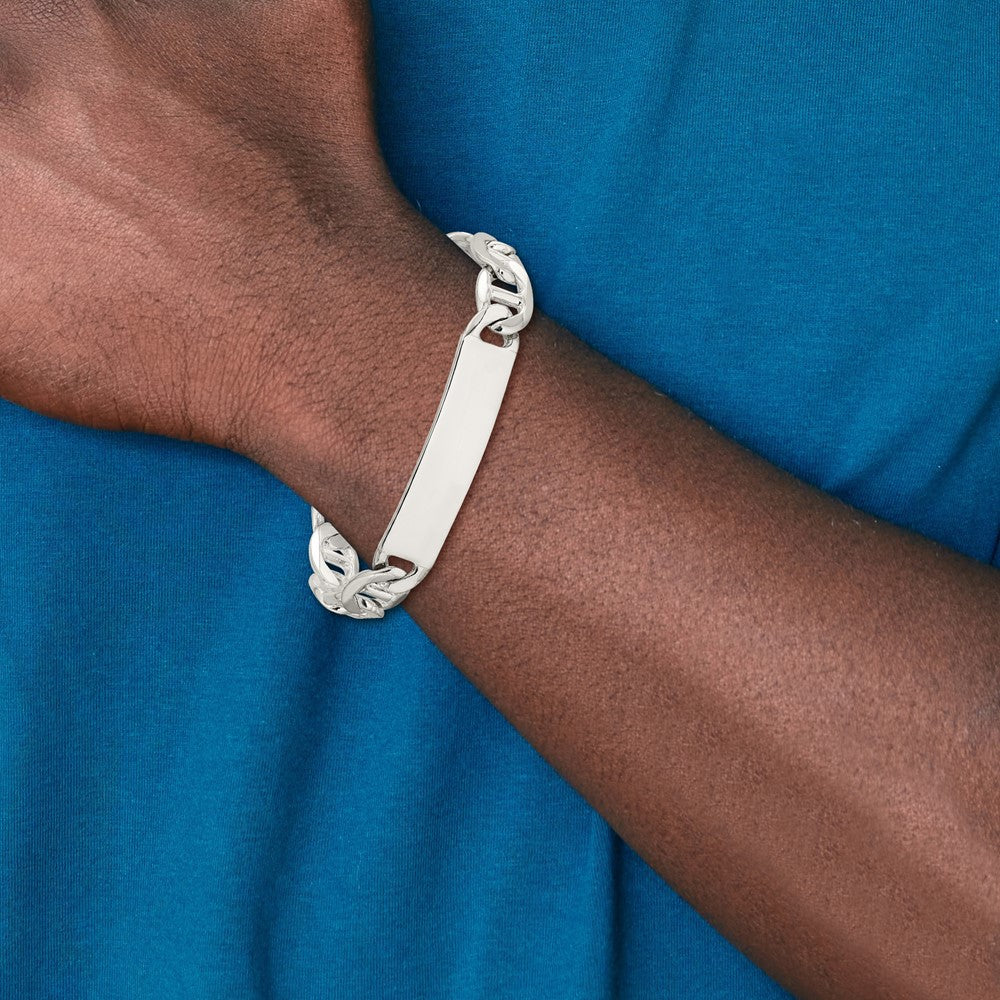 Sterlingsilber Poliert Gravierbar Anker Glieder Id Armband