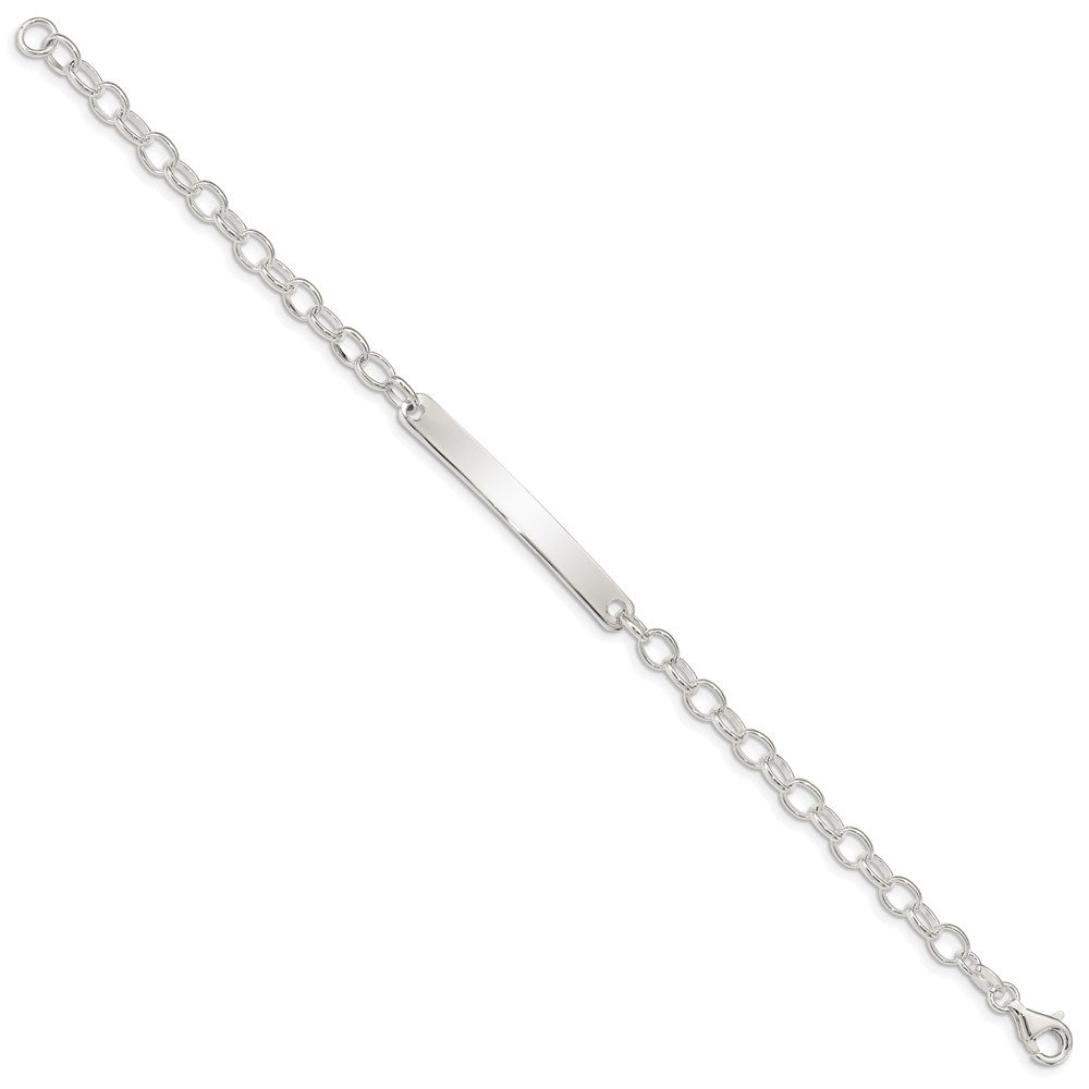 7.5 Zoll Sterlingsilber Klein Oval Erbs Glieder Id Armband