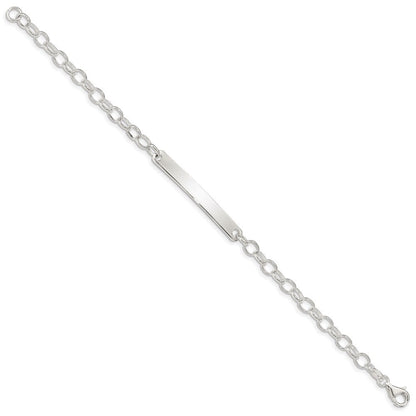 7.5 Zoll Sterlingsilber Klein Oval Erbs Glieder Id Armband