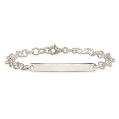 7.5 Zoll Sterlingsilber Klein Oval Erbs Glieder Id Armband