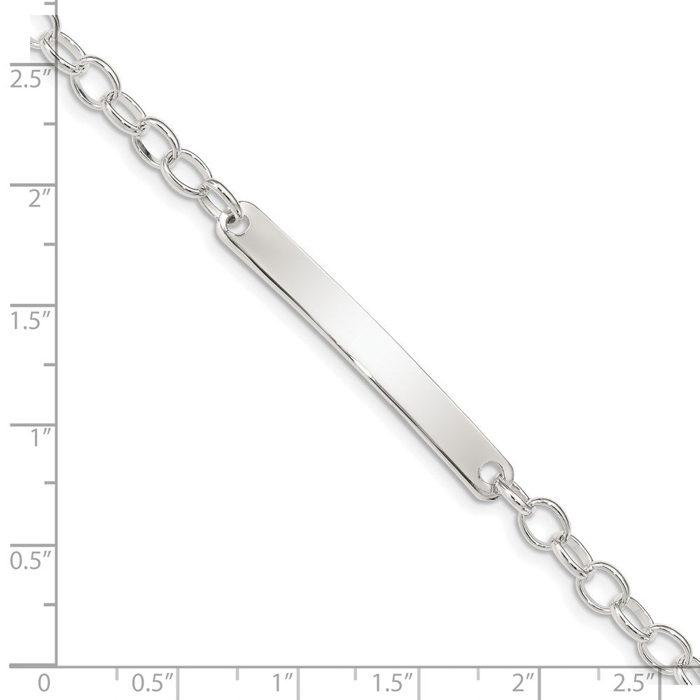 7.5 Zoll Sterlingsilber Klein Oval Erbs Glieder Id Armband
