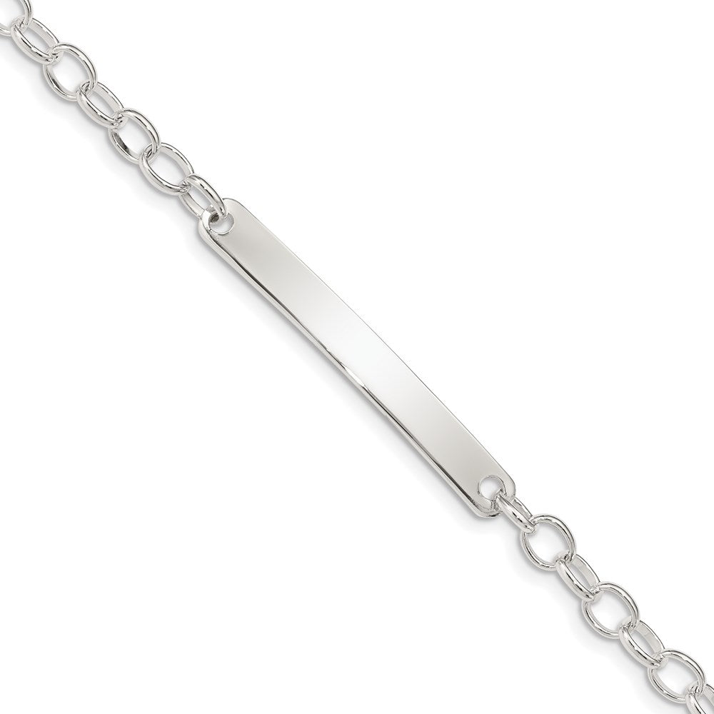 7.5 Zoll Sterlingsilber Klein Oval Erbs Glieder Id Armband