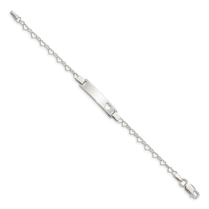 6 Zoll Sterlingsilber Herz Baby Id Armband