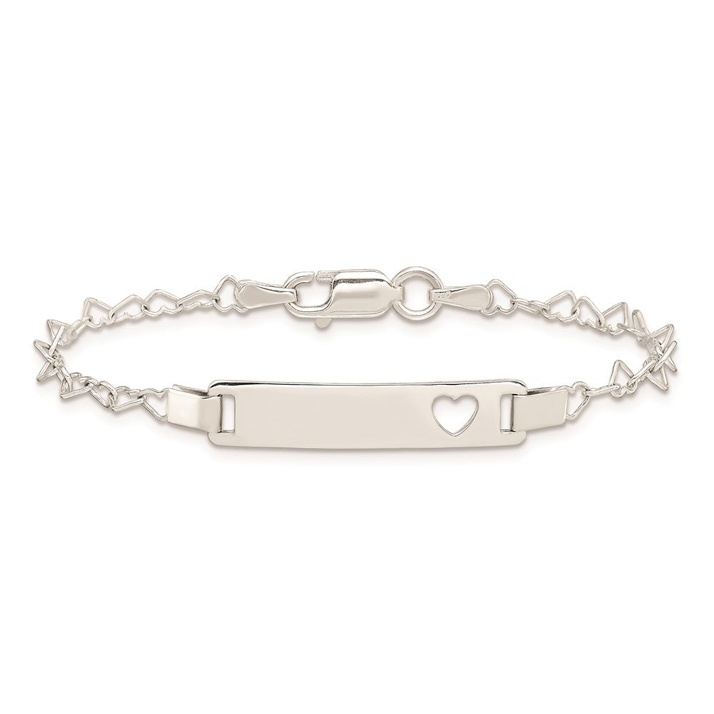6 Zoll Sterlingsilber Herz Baby Id Armband